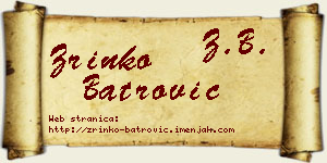 Zrinko Batrović vizit kartica